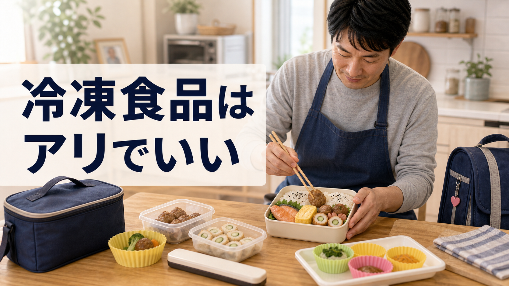 父親が娘のお弁当に冷凍食品を使うことを肯定するアイキャッチ画像